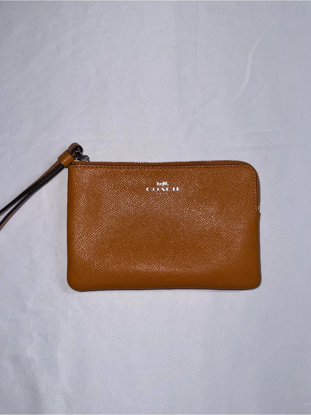 Coach marigold leather Corner Zip Wristlet